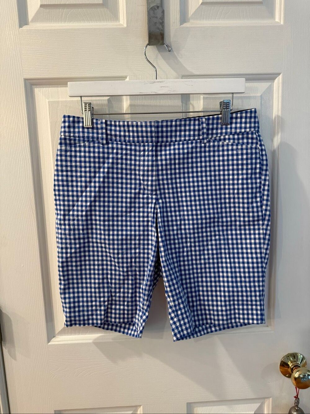 Talbots Perfect Short Blue & White Gingham Bermuda Short sz 6P EUC